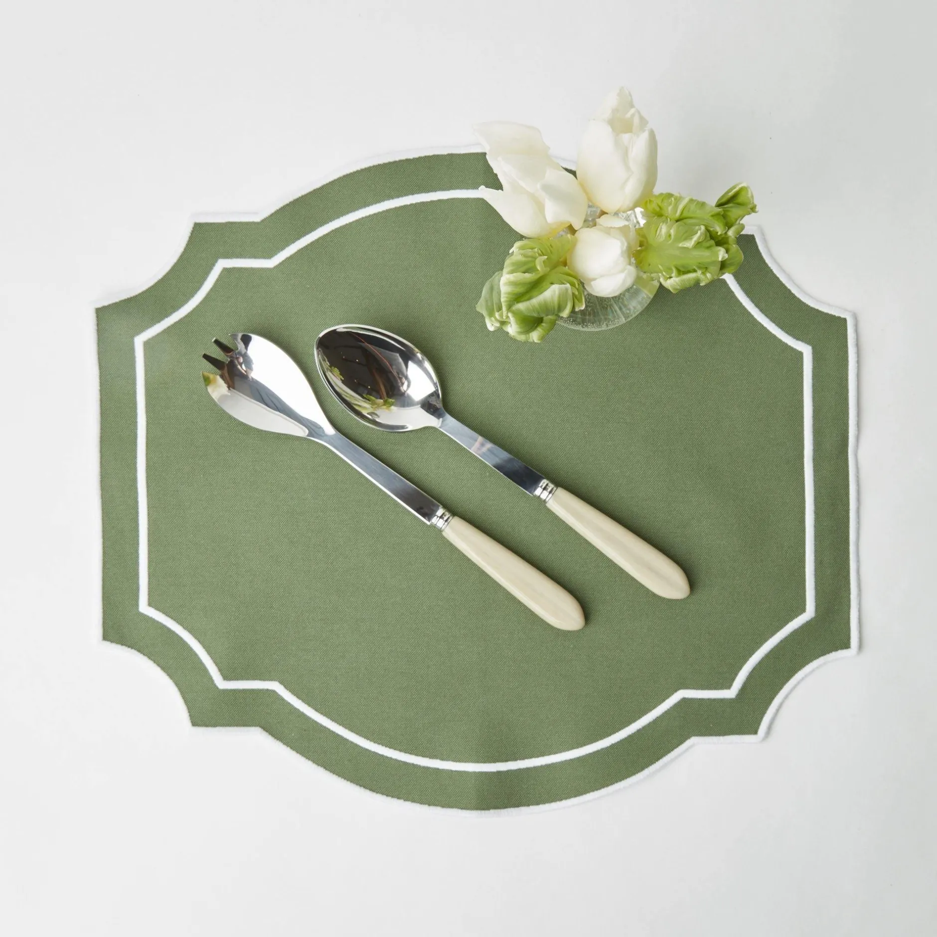 Mrs. Alice Grey Horn Salad Servers