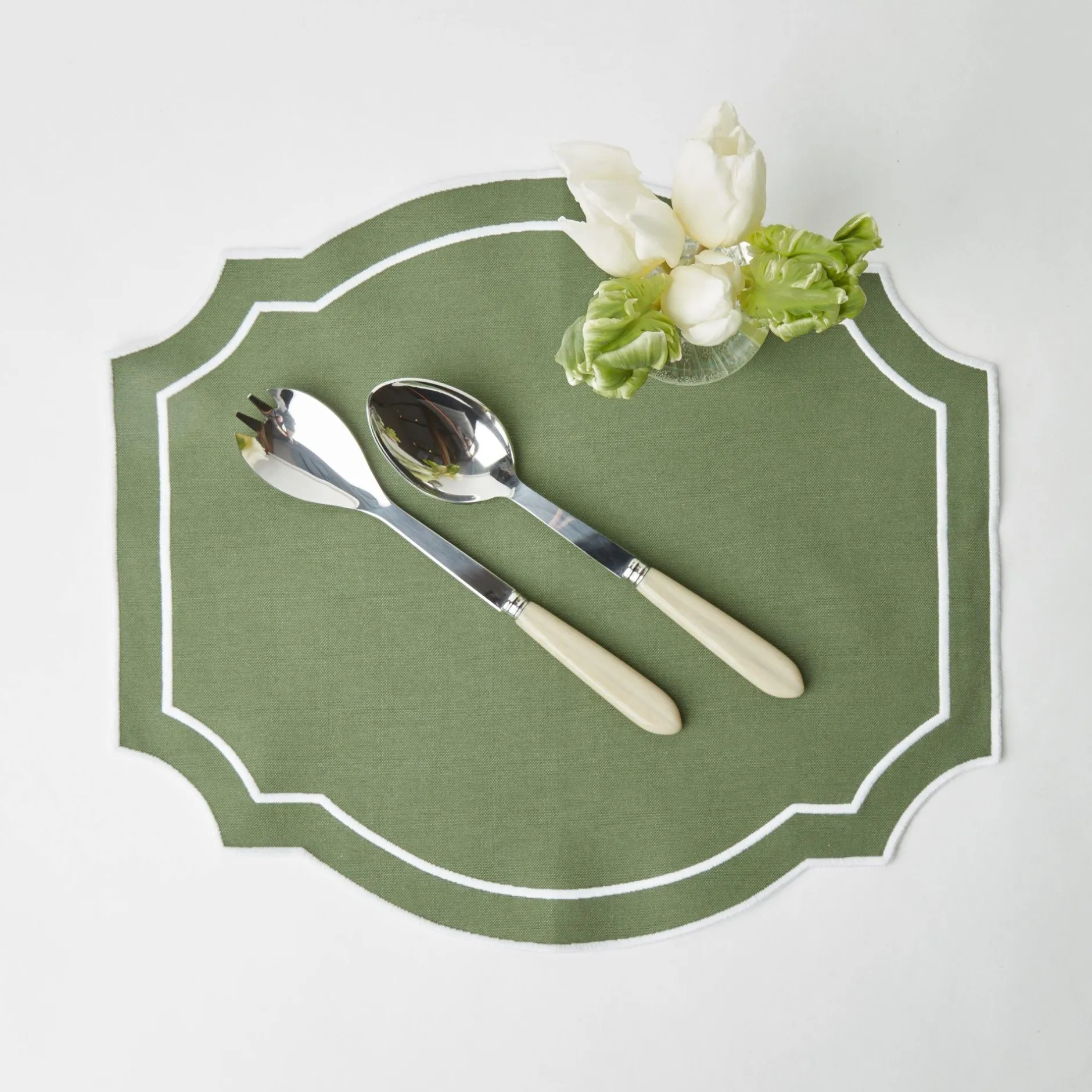 Clearance Mrs. Alice Grey Horn Salad Servers