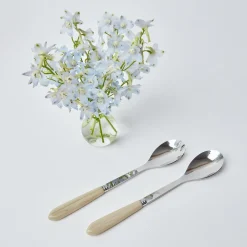 Clearance Mrs. Alice Grey Horn Salad Servers