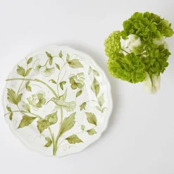 Clearance Mrs. Alice Hand Painted Hummingbird Dinner Plate