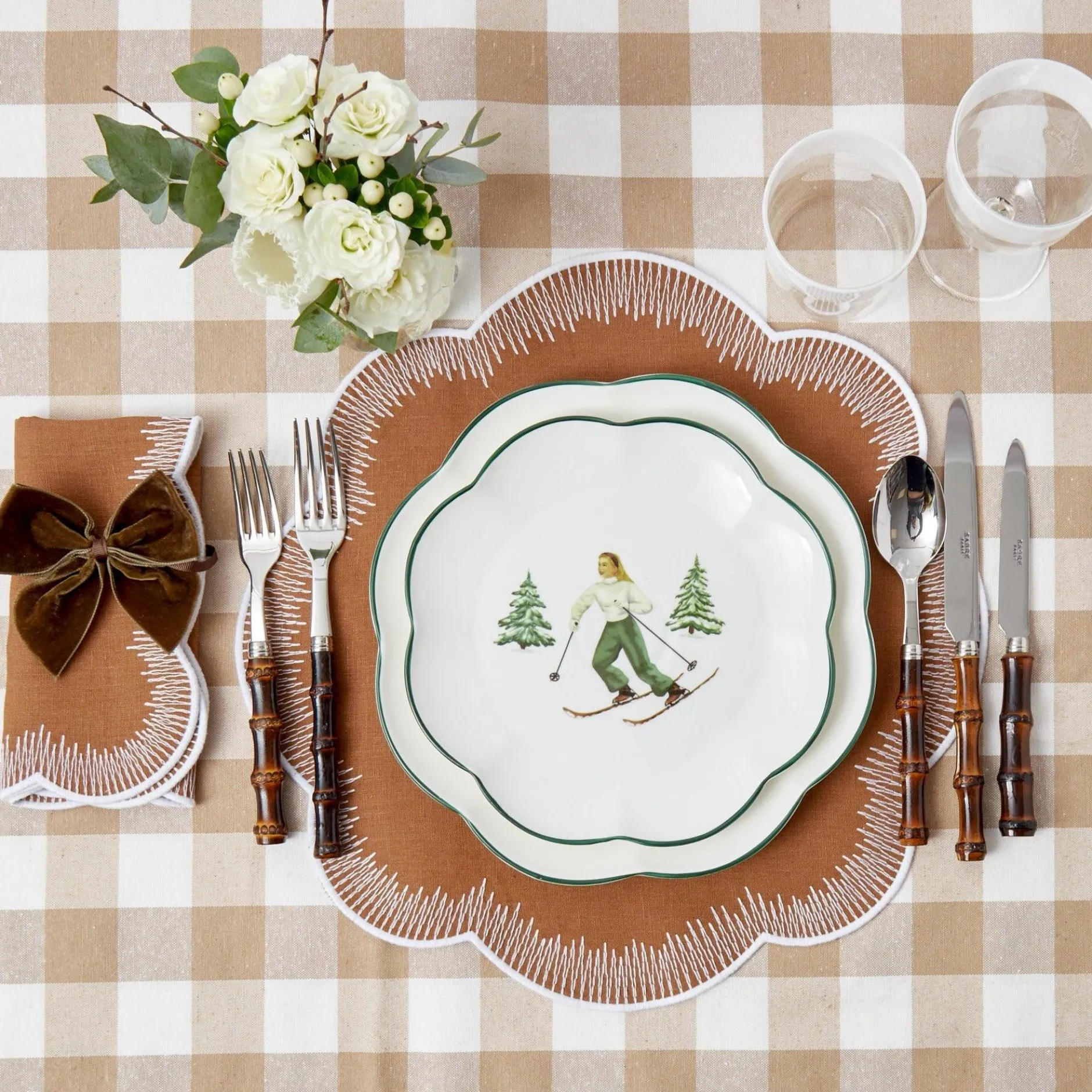 Mrs. Alice Heidi & Hans Skier Starter Plates (Set Of 4)