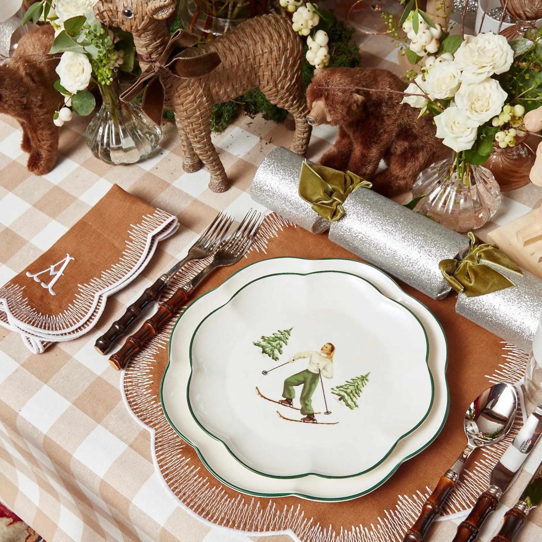 Mrs. Alice Heidi & Hans Skier Starter Plates (Set Of 4)
