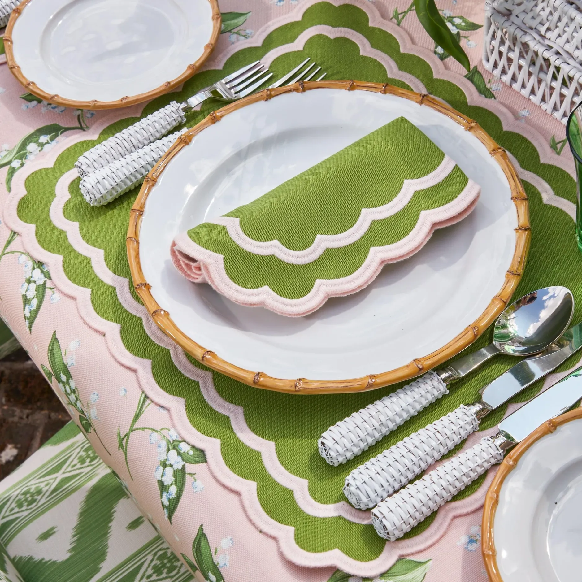 Online Mrs. Alice Isla Green & Pink Placemats & Napkins (Set Of 4)