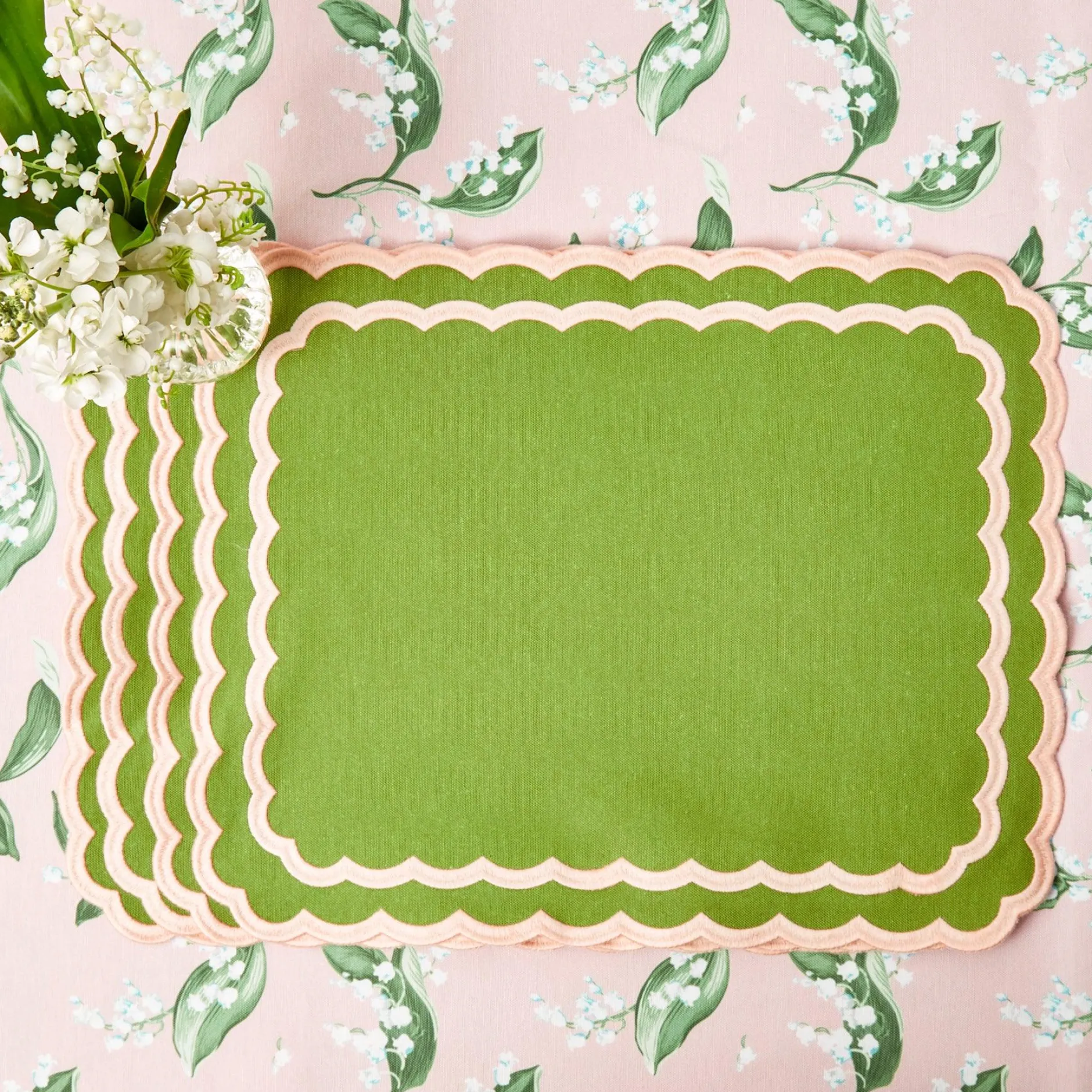 Online Mrs. Alice Isla Green & Pink Placemats & Napkins (Set Of 4)