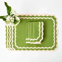 Online Mrs. Alice Isla Green & Pink Placemats & Napkins (Set Of 4)