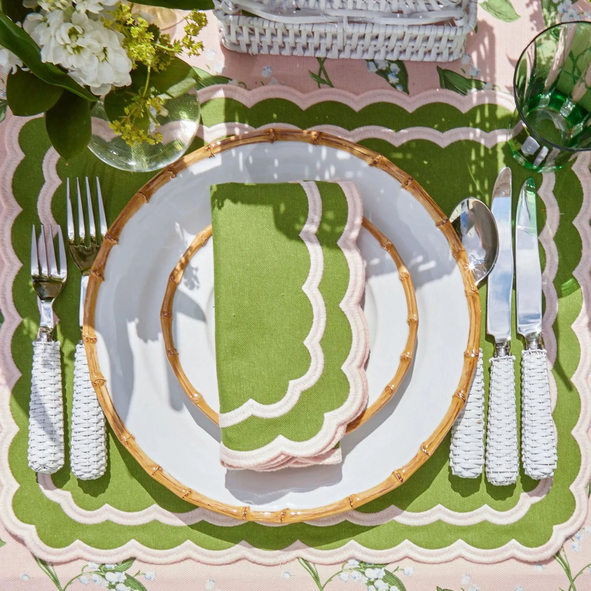 Online Mrs. Alice Isla Green & Pink Placemats & Napkins (Set Of 4)