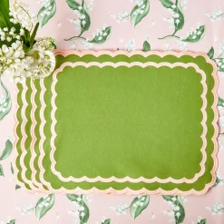 Clearance Mrs. Alice Isla Green & Pink Placemats (Set Of 4)