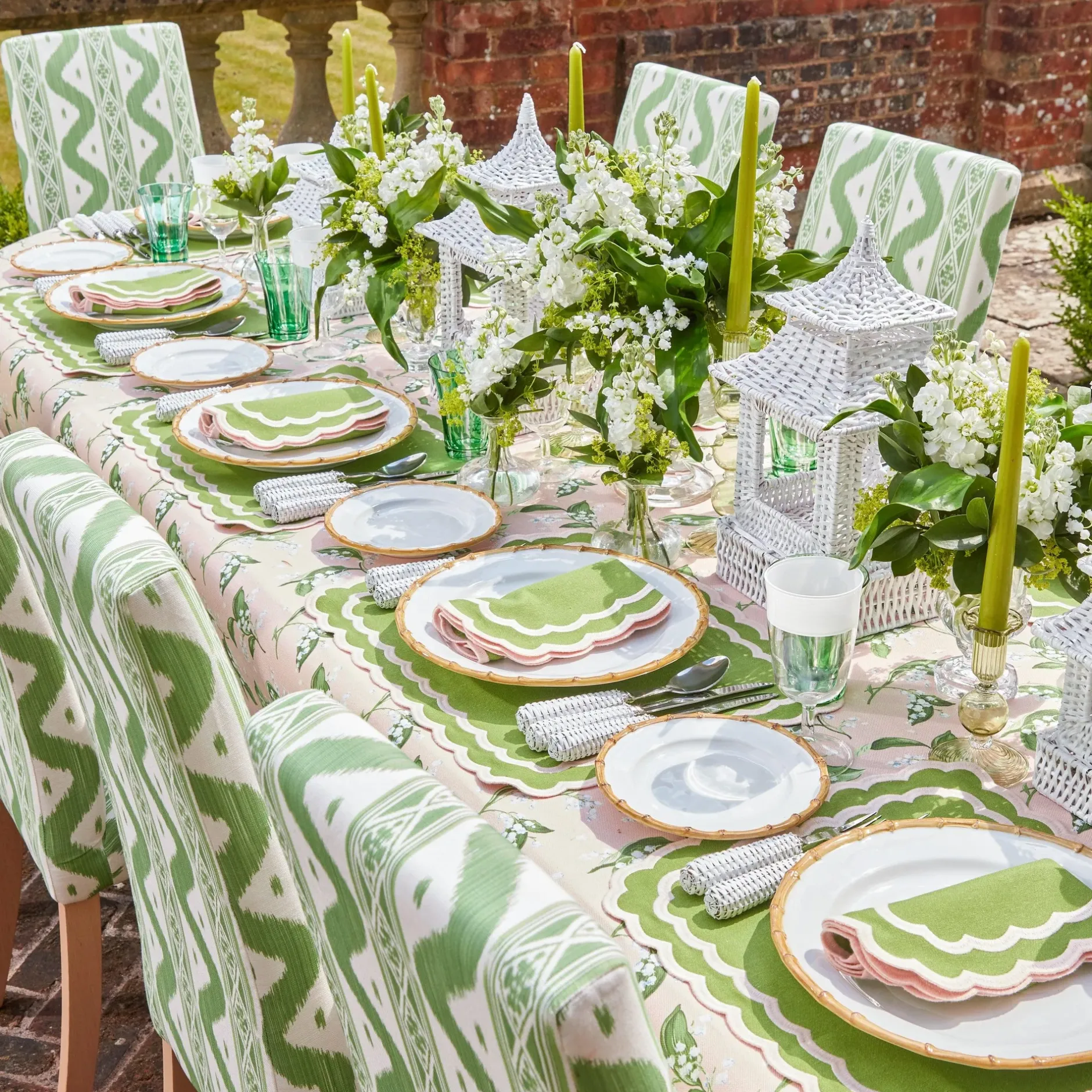 Clearance Mrs. Alice Isla Green & Pink Placemats (Set Of 4)