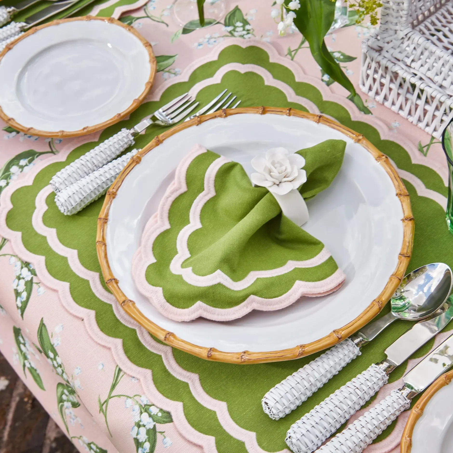 Clearance Mrs. Alice Isla Green & Pink Placemats (Set Of 4)