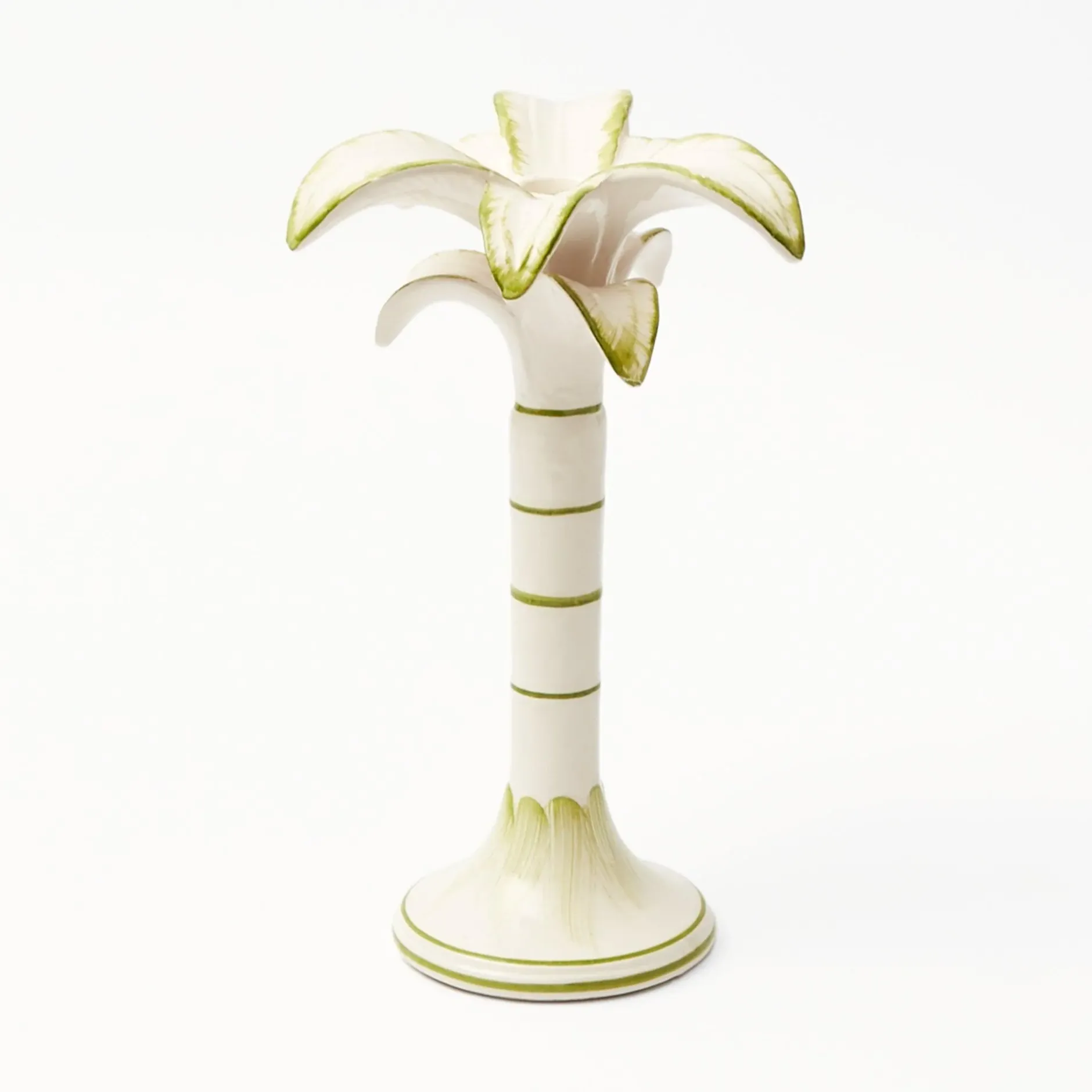 Outlet Mrs. Alice Large White Palm Candle Holder