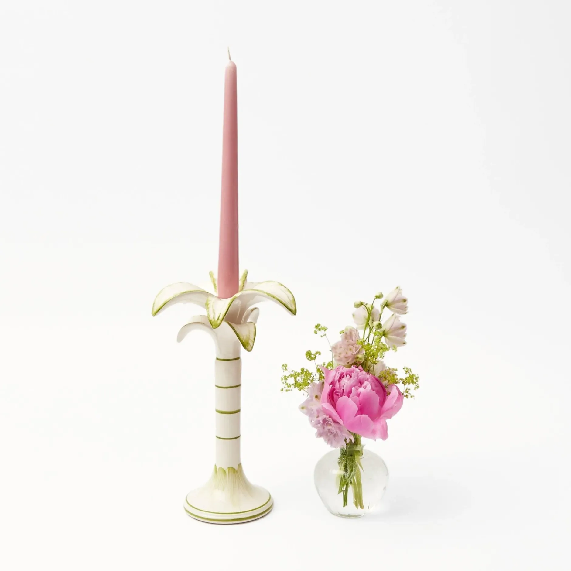 Outlet Mrs. Alice Large White Palm Candle Holder