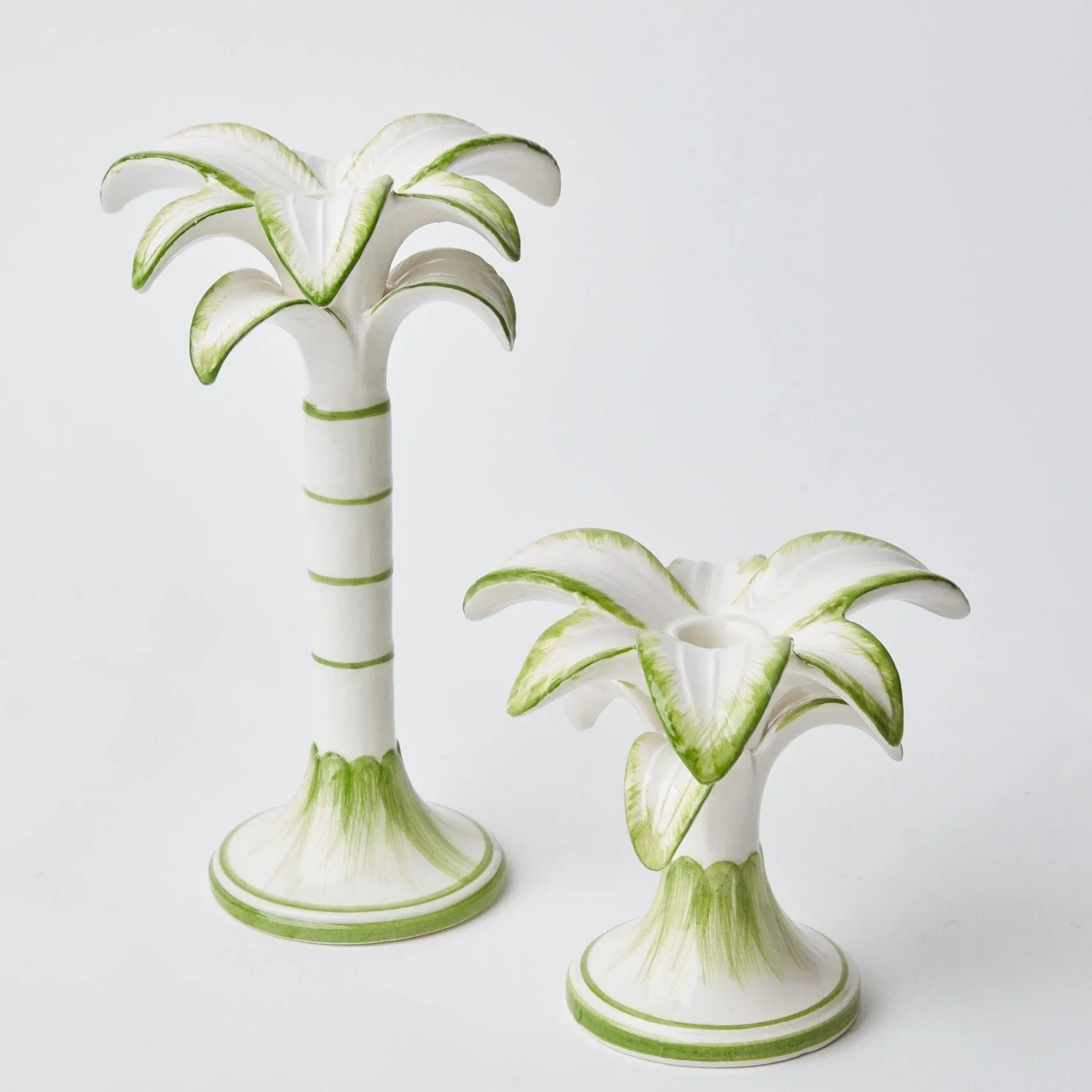 Outlet Mrs. Alice Large White Palm Candle Holder