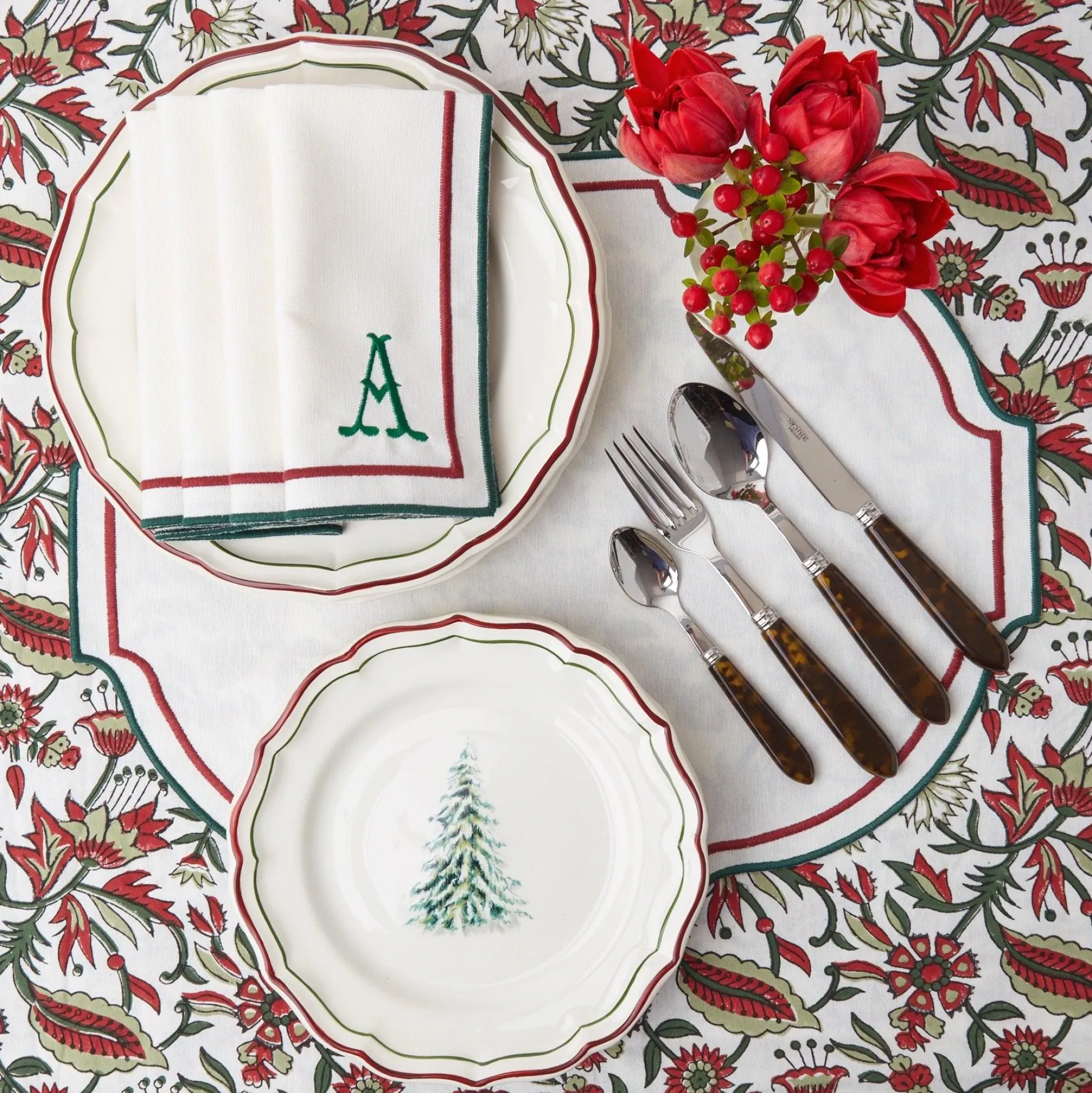 Mrs. Alice Liberty Candy Cane Napkins (Set Of 4)