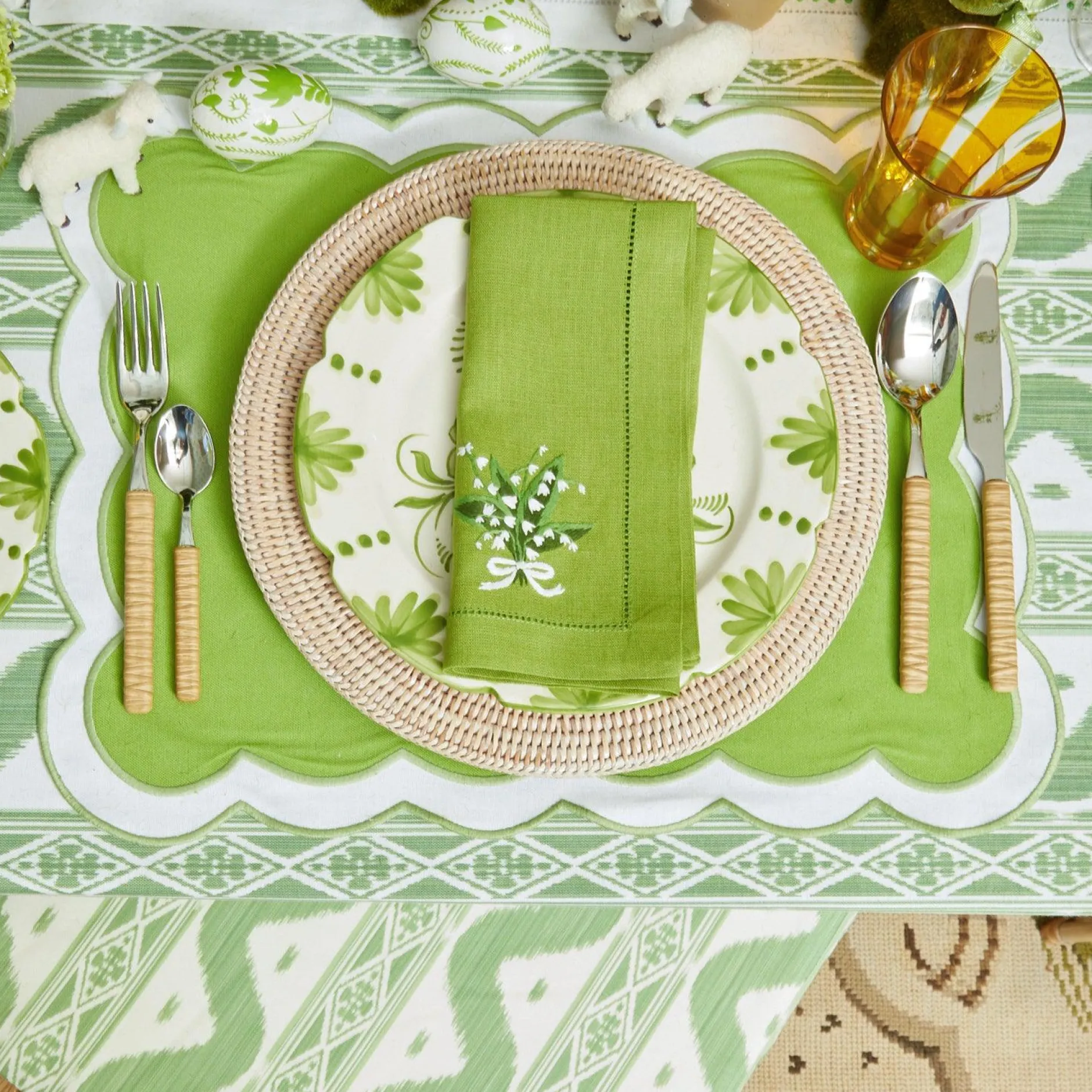 Best Mrs. Alice Light Brown Rattan Effect Cutlery (4Pcs)