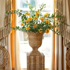 Discount Mrs. Alice Liliana Scalloped Rattan Urn
