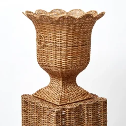Best Mrs. Alice Liliana Scalloped Rattan Urn
