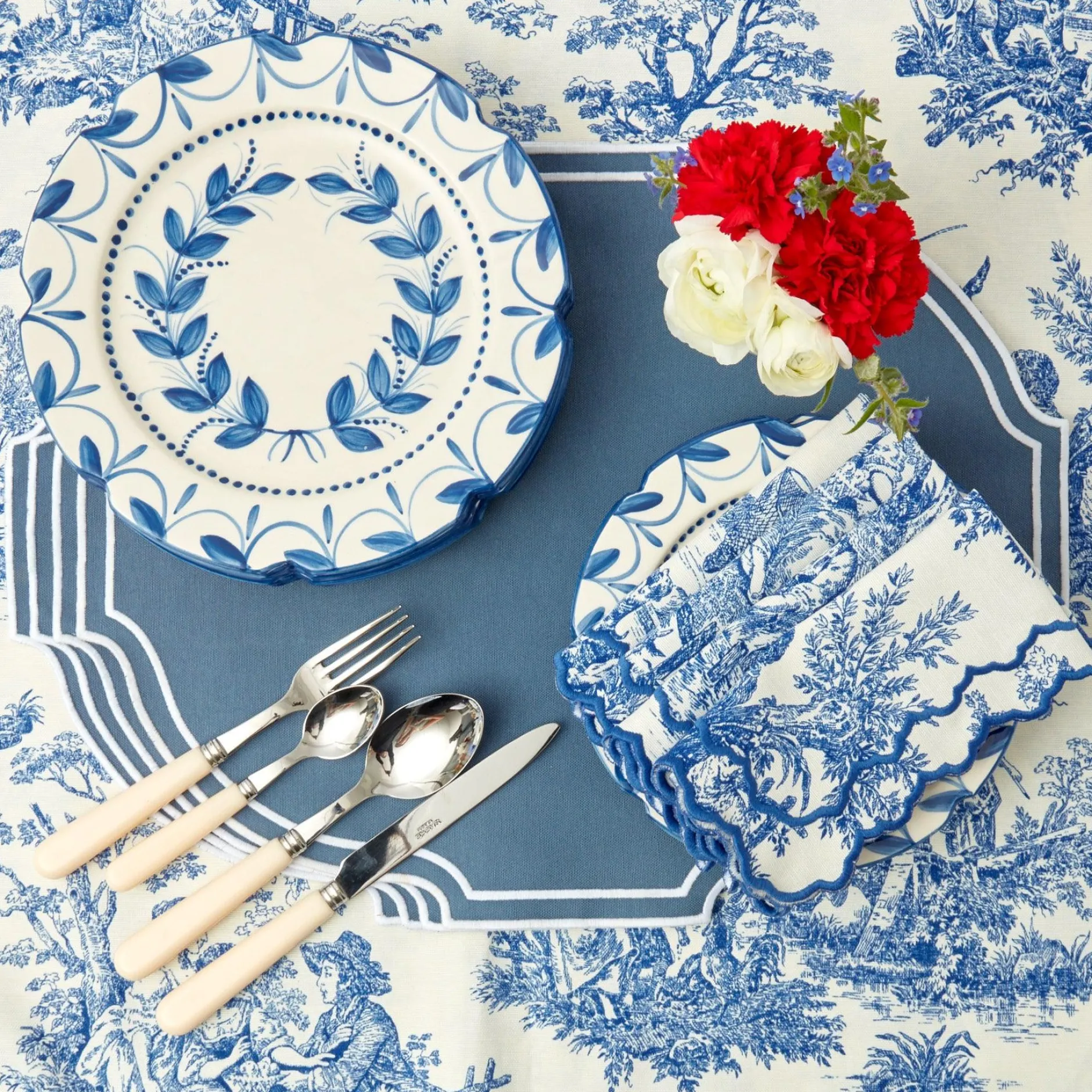 Discount Mrs. Alice Lilibet Toile Napkins (Set Of 4)