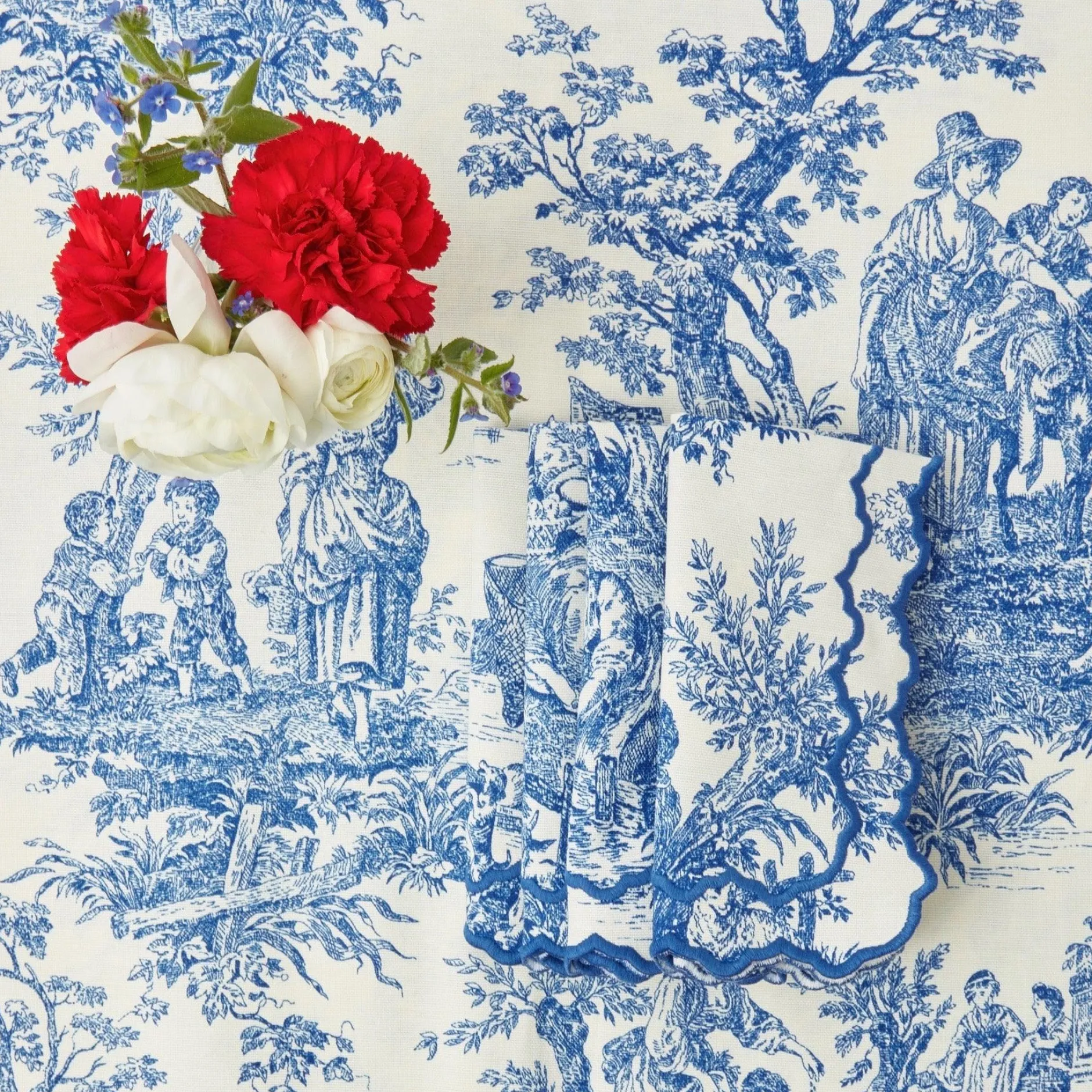 Discount Mrs. Alice Lilibet Toile Napkins (Set Of 4)