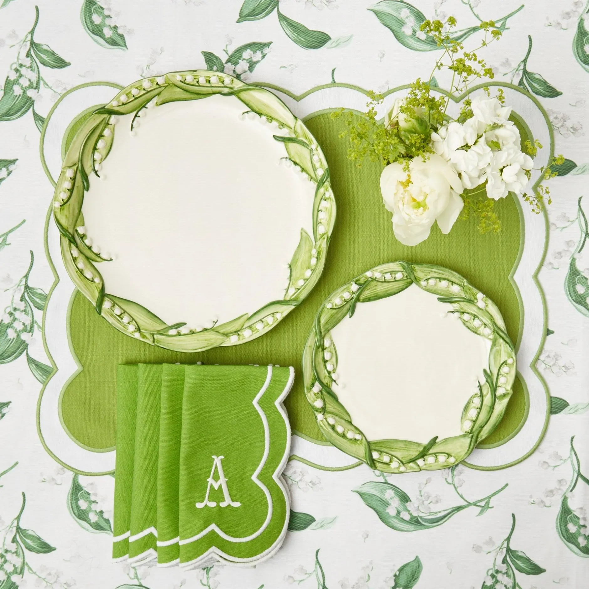 Online Mrs. Alice Lily Of The Valley Dinner & Starter Plates (Set Of 4)
