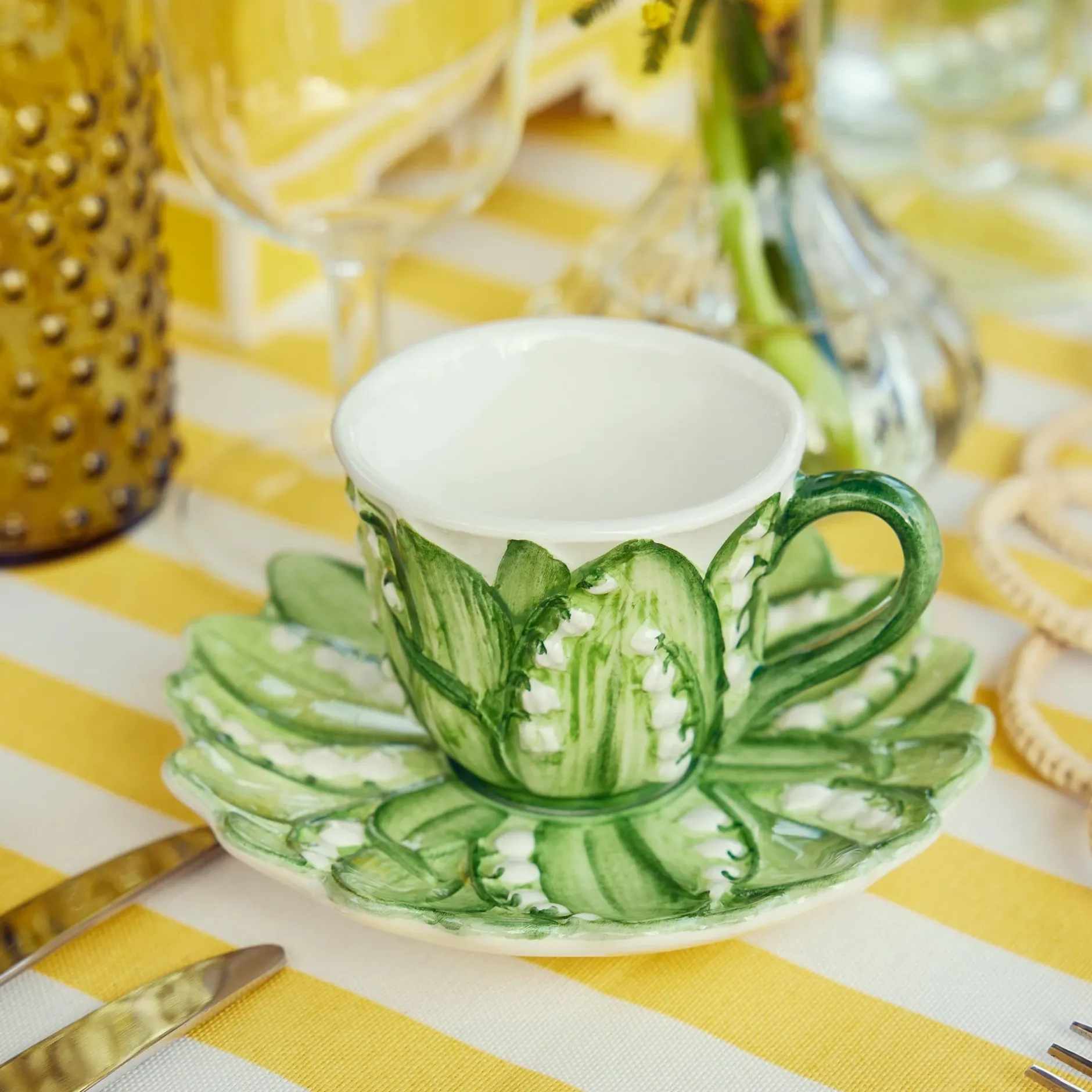 Discount Mrs. Alice Lily Of The Valley Espresso Cup & Saucer