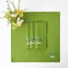 Best Mrs. Alice Lily Of The Valley Green Linen Napkins (Set Of 4)