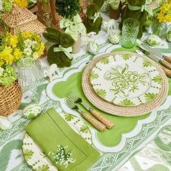Best Mrs. Alice Lily Of The Valley Green Linen Napkins (Set Of 4)