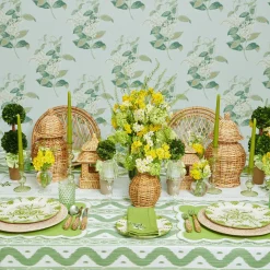 Best Mrs. Alice Lily Of The Valley Green Linen Napkins (Set Of 4)