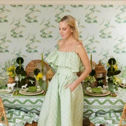 Best Mrs. Alice Lily Of The Valley Green Linen Napkins (Set Of 4)