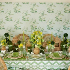 Best Mrs. Alice Lily Of The Valley Green Linen Napkins (Set Of 4)