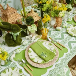 Best Mrs. Alice Lily Of The Valley Green Linen Napkins (Set Of 4)