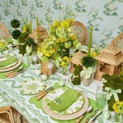 Best Mrs. Alice Lily Of The Valley Green Linen Napkins (Set Of 4)
