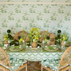Best Mrs. Alice Lily Of The Valley Green Linen Napkins (Set Of 4)