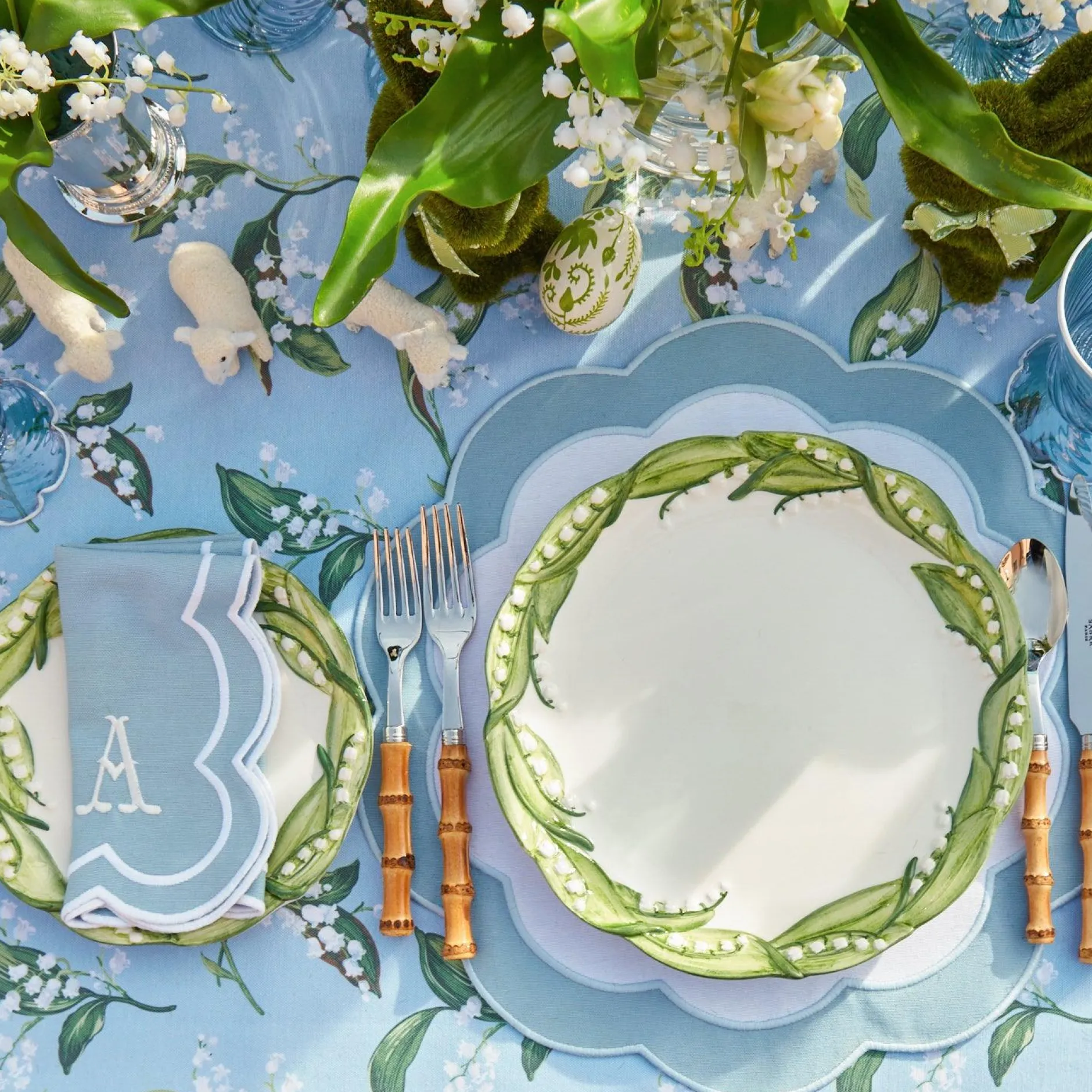 Mrs. Alice Lily Of The Valley Linen Set