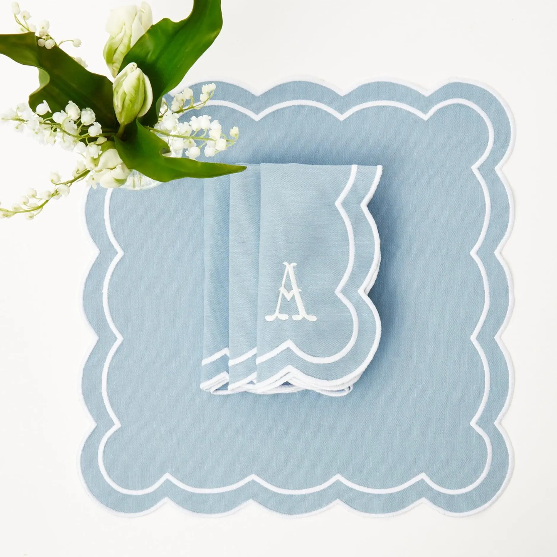 Mrs. Alice Lily Of The Valley Linen Set