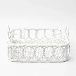 Discount Mrs. Alice Lorenzo White Rattan Drinks Tray