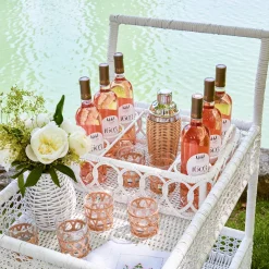 Hot Mrs. Alice Lorenzo White Rattan Drinks Tray