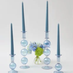 Best Mrs. Alice Madeline Azure Candle Holders (Pair)