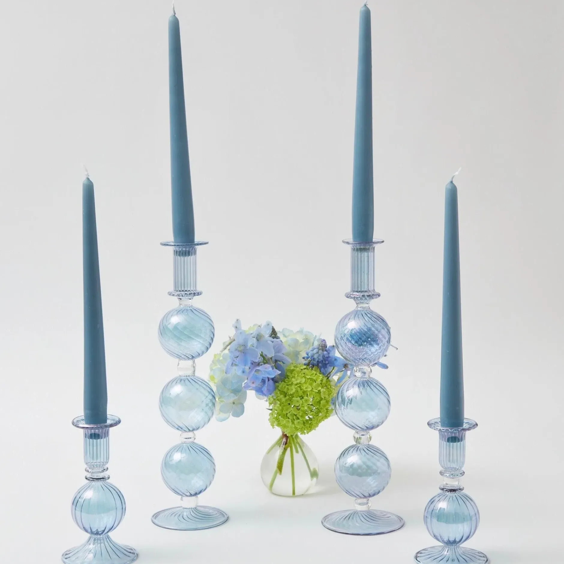 Best Mrs. Alice Madeline Azure Candle Holders (Pair)