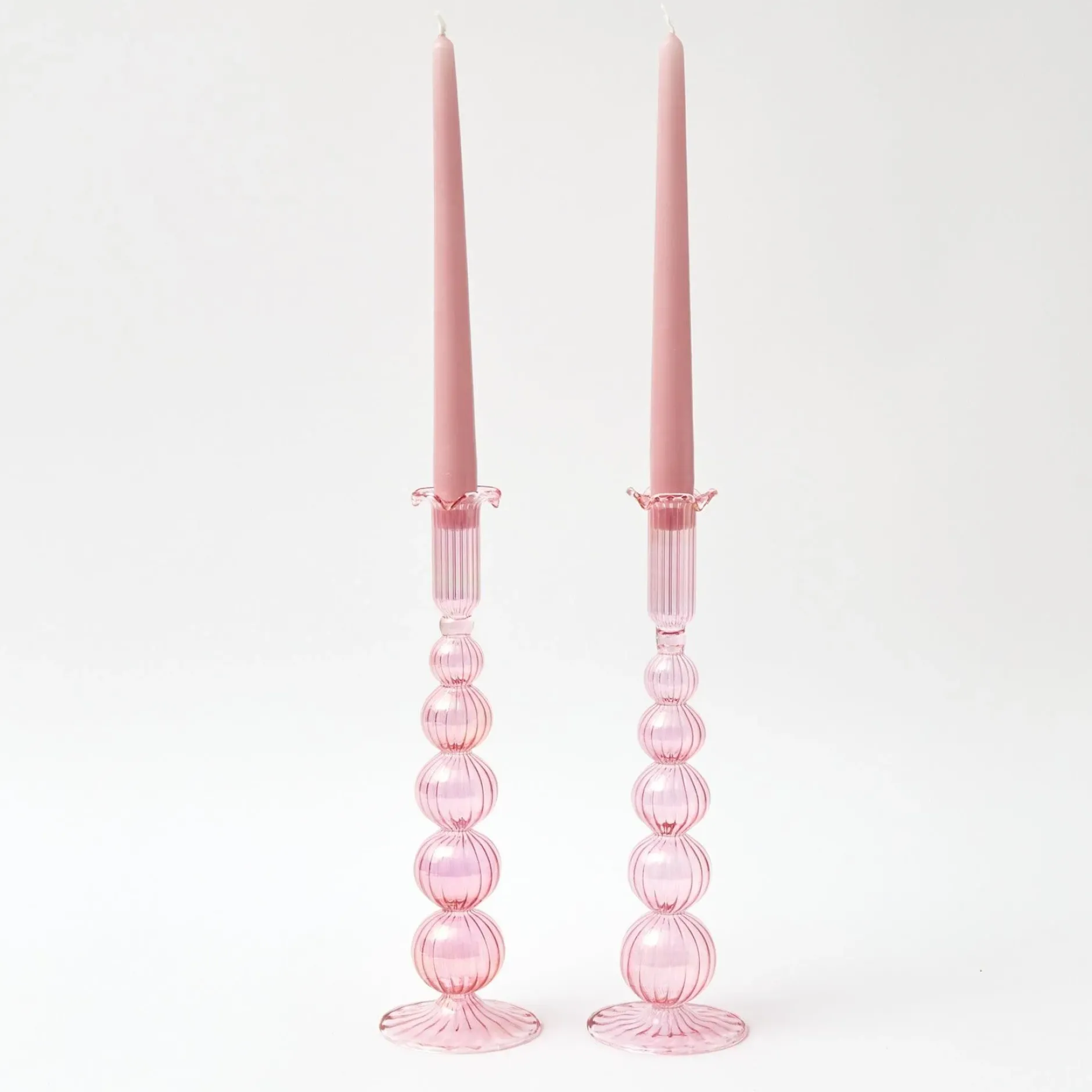 Outlet Mrs. Alice Marguerite Pink Candle Holders (Pair)