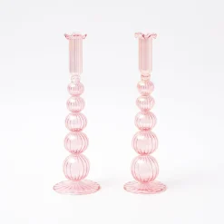 Outlet Mrs. Alice Marguerite Pink Candle Holders (Pair)