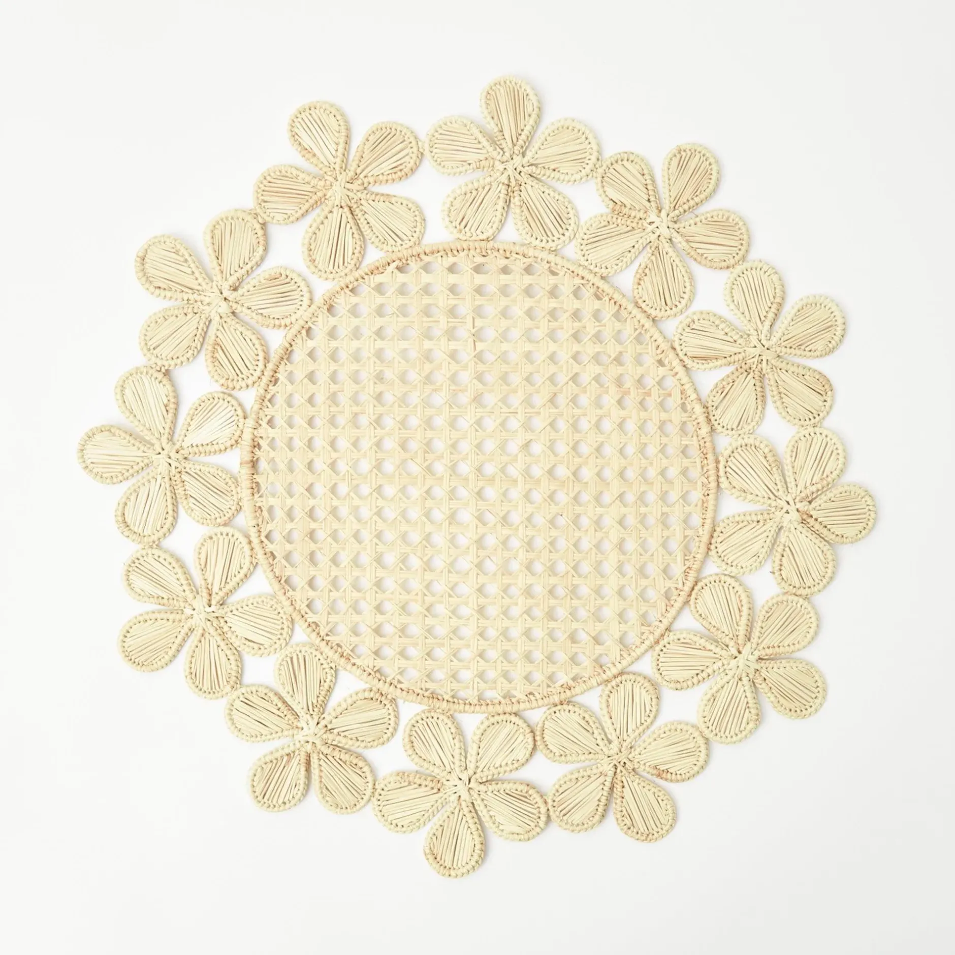 New Mrs. Alice Mia Woven Rattan Placemats (Set Of 4)