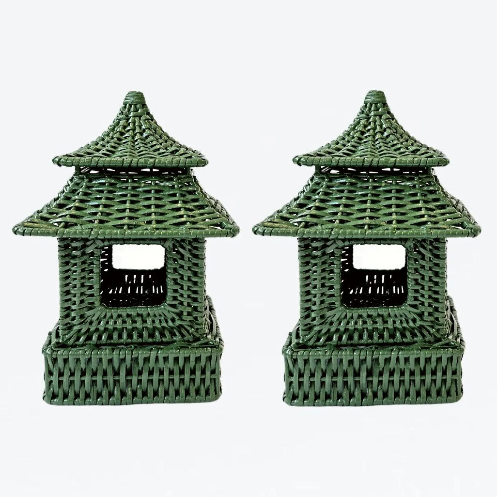 Discount Mrs. Alice Mini Green Rattan Pagoda Lantern (Pair)