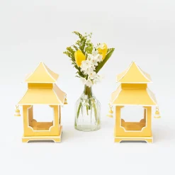Outlet Mrs. Alice Mini Yellow Pagoda Lantern (Pair)