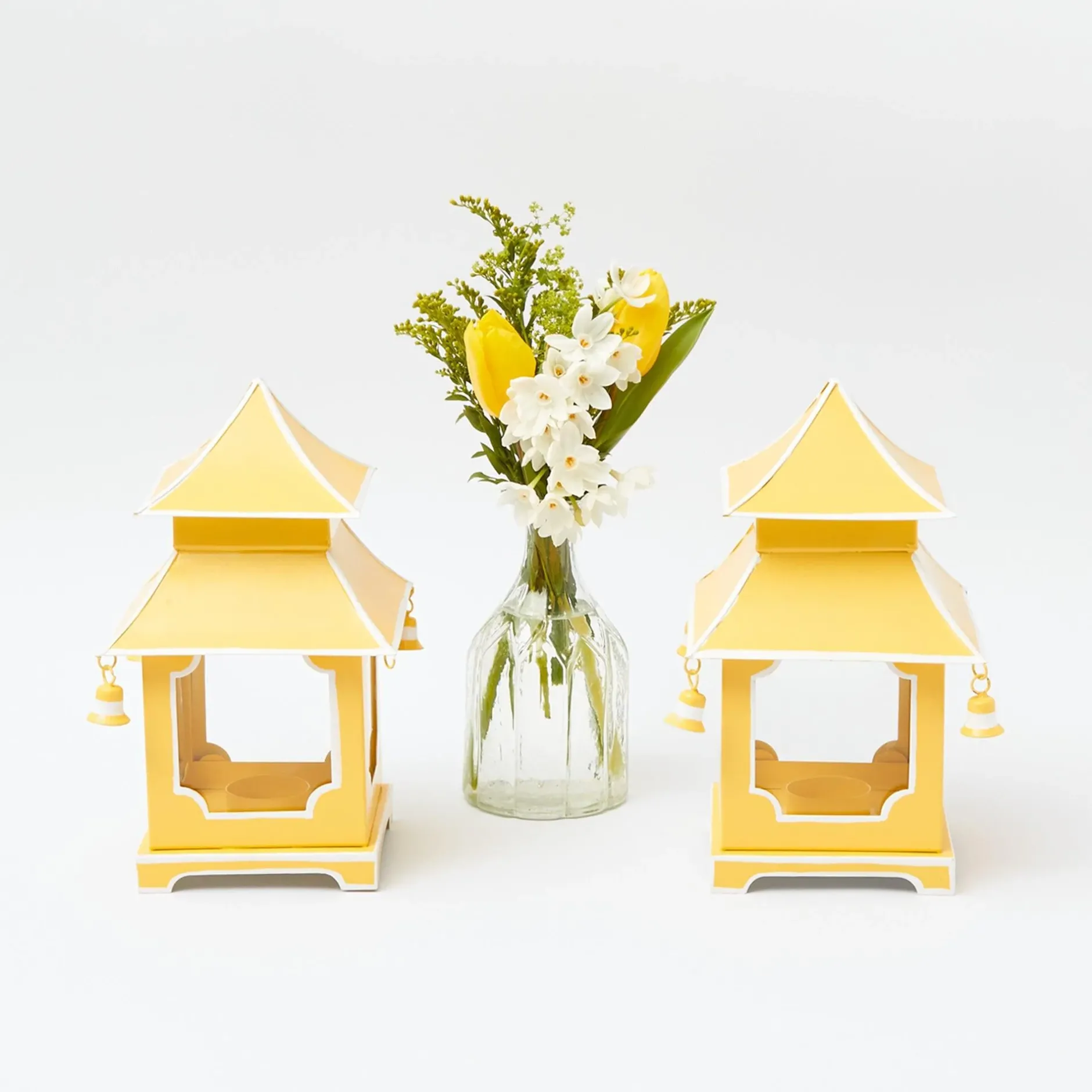 Outlet Mrs. Alice Mini Yellow Pagoda Lantern (Pair)