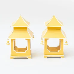 Outlet Mrs. Alice Mini Yellow Pagoda Lantern (Pair)