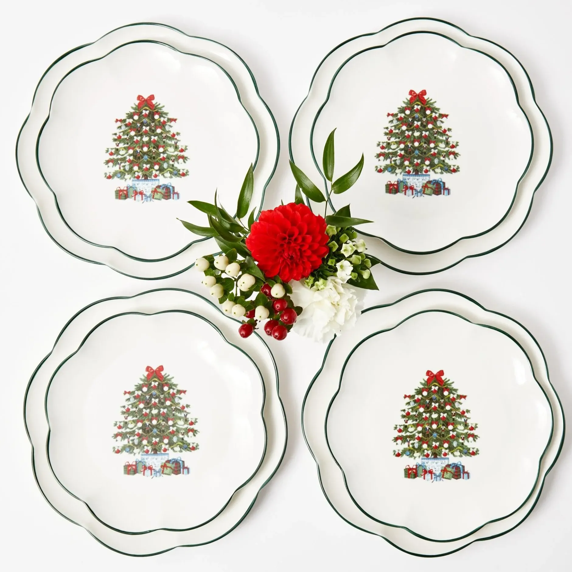 Outlet Mrs. Alice Christmas Tree Starter Plate (Set Of 4)