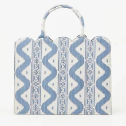 Hot Mrs. Alice Tote Bag (Blue Ikat)