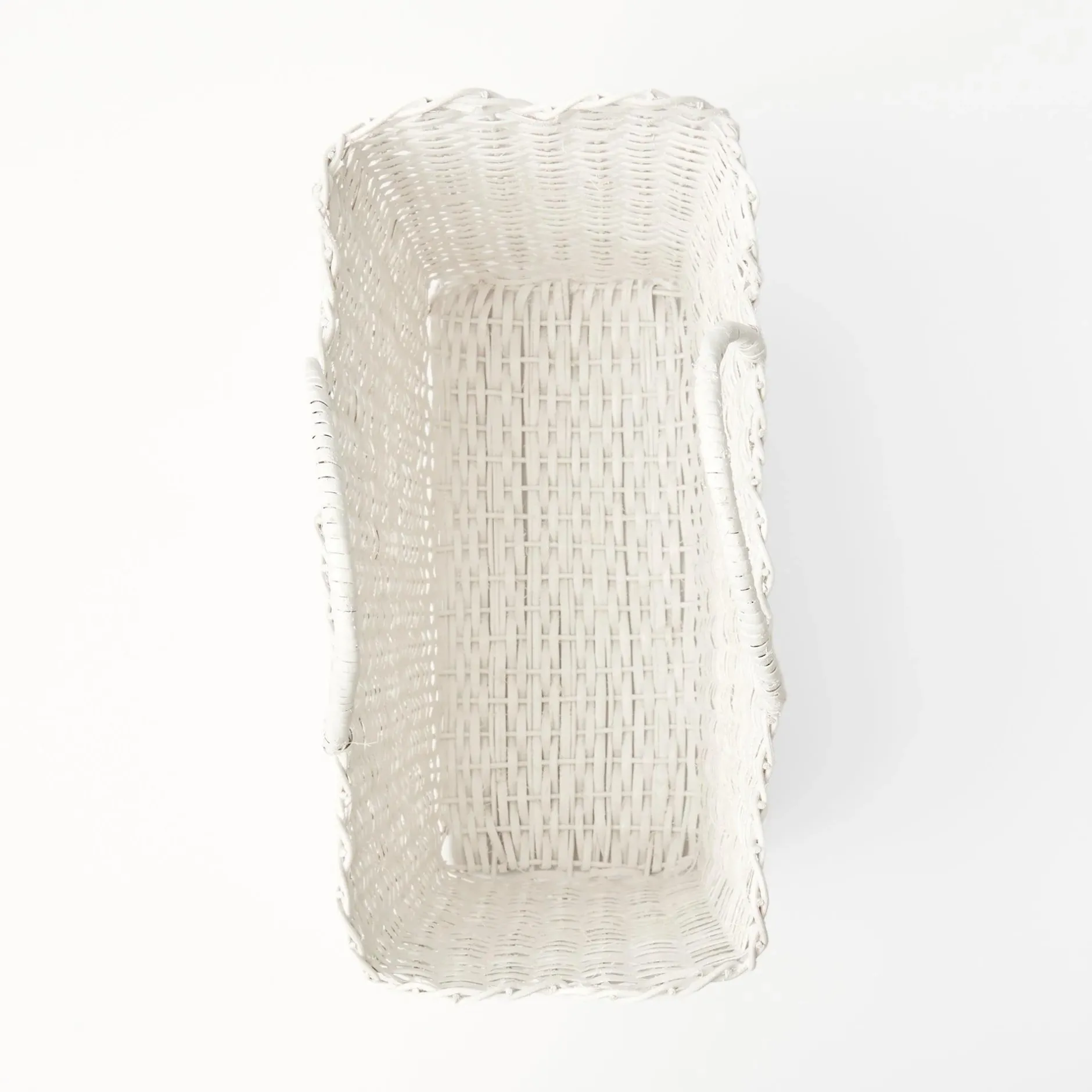 Outlet Mrs. Alice White Rattan Tote Bag (White Bow)