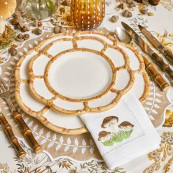 Outlet Mrs. Alice Mushroom White Linen Napkins (Set Of 4)