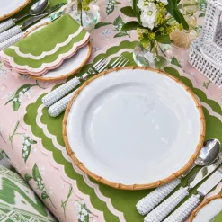 New Mrs. Alice Nancy Bamboo Dinner & Starter Plates (Set Of 8)